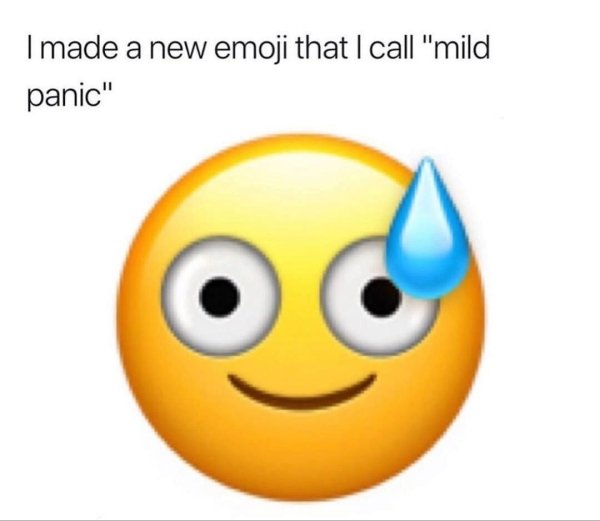 mild panic emoji - I made a new emoji that I call "mild panic"