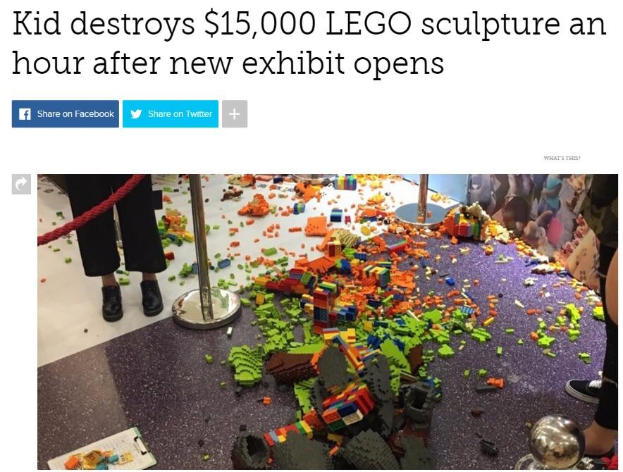 lego zootopia - Kid destroys $15,000 Lego sculpture an hour after new exhibit opens f on Facebook on Twitter Weats This?