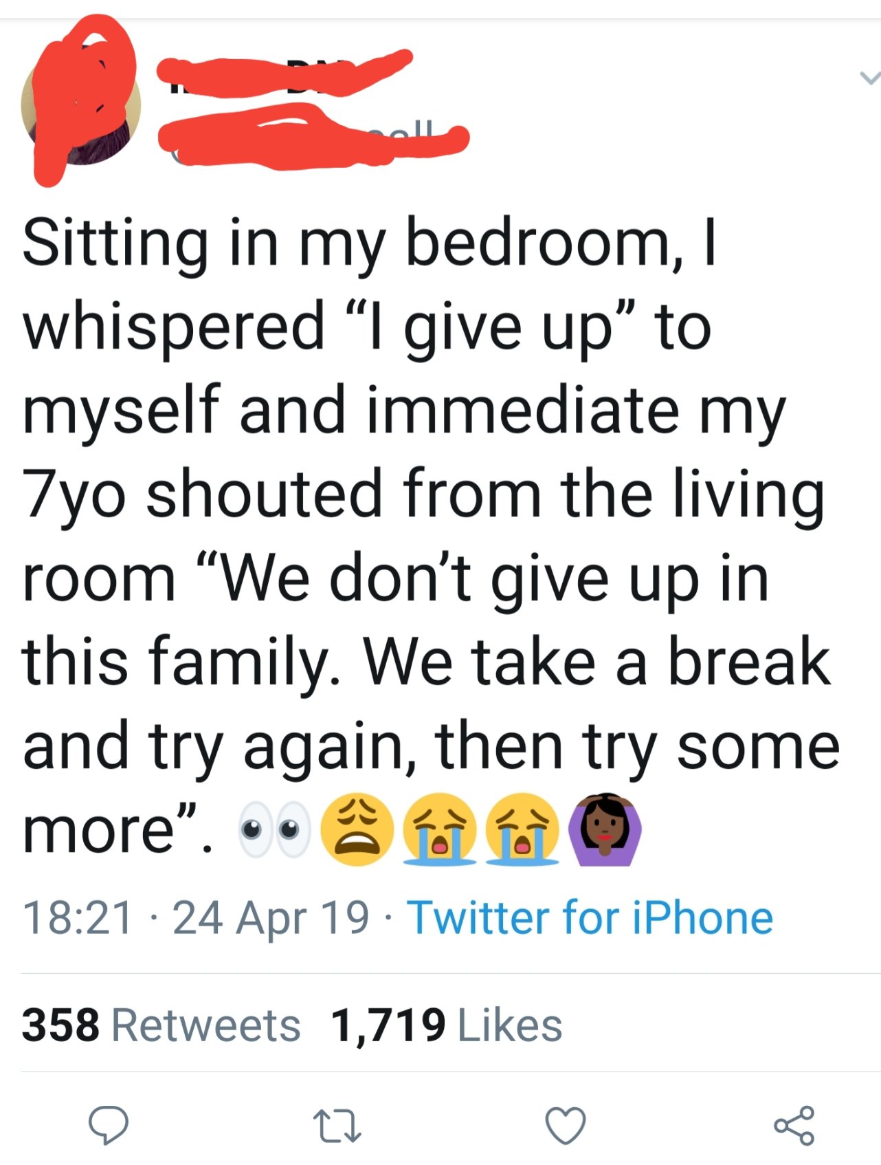 online liars- animal - Sitting in my bedroom, whispered "I give up to myself and immediate my 7yo shouted from the living room We don't give up in this family. We take a break and try again, then try some more". . ad 24 Apr 19. Twitter for iPhone 358 1,71