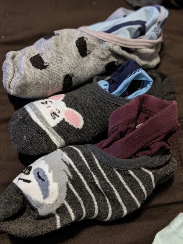 “My girlfriend packs her underwear in her socks for each day she won’t be home.”