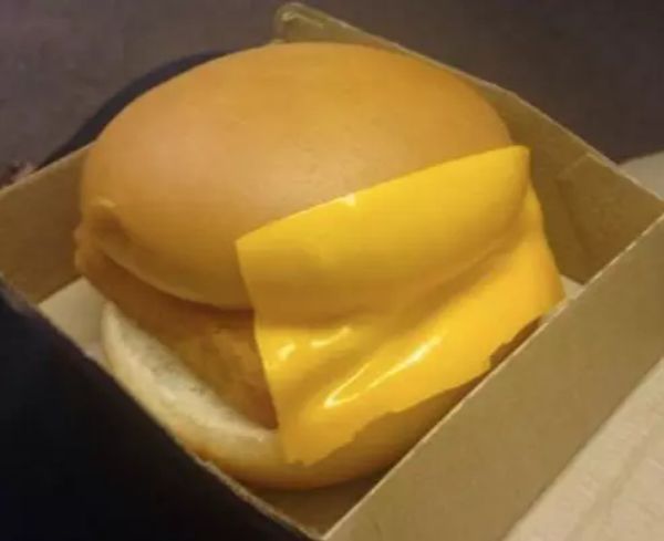 burger with cheese on the side