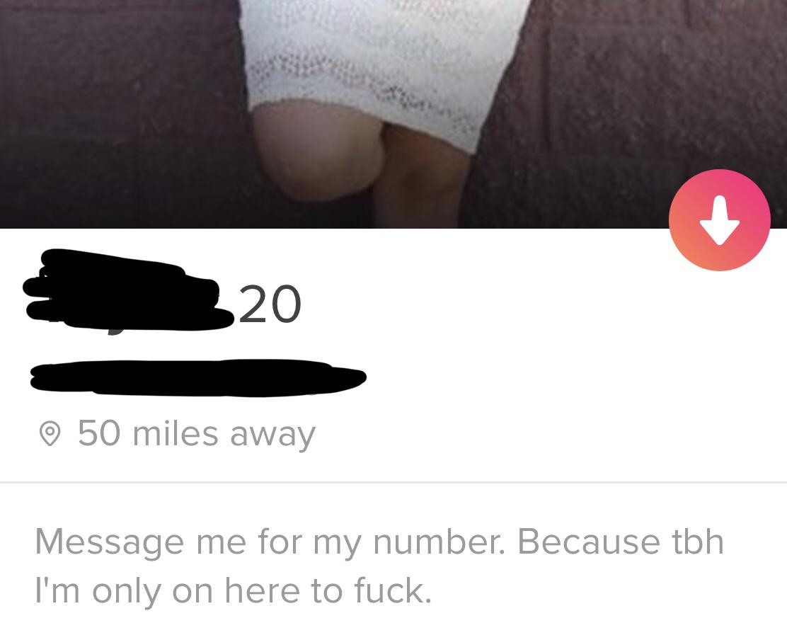 tinder - shoe - 20 50 miles away Message me for my number. Because tbh I'm only on here to fuck.