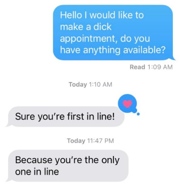 texting mentor - Hello I would to make a dick appointment, do you have anything available? Read Today Sure you're first in line! Today Because you're the only one in line