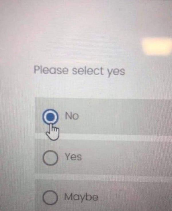 electronics - Please select yes O No Yes Maybe