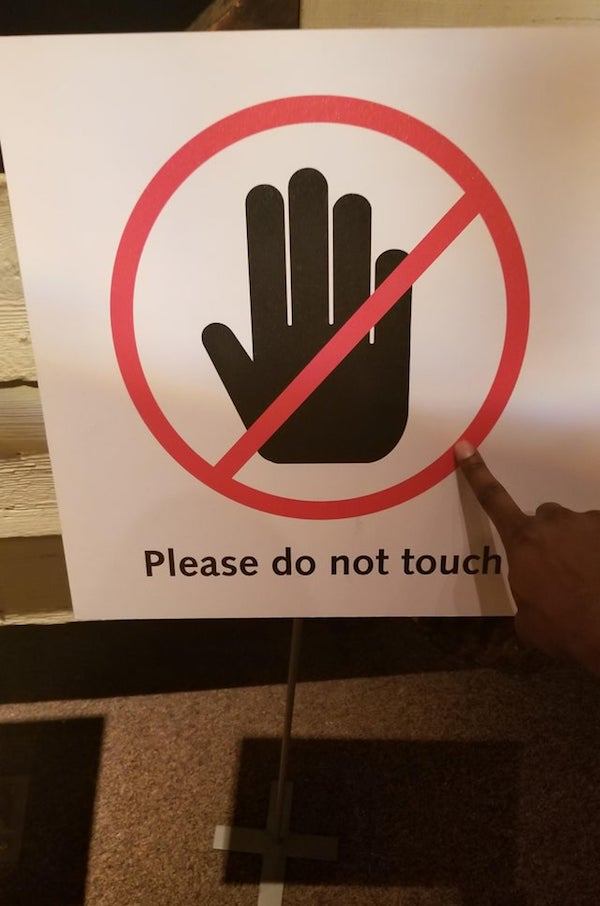 signage - Please do not touch