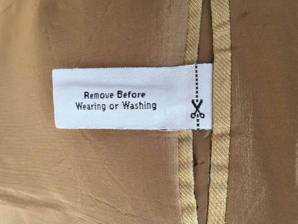 khaki - Remove Before Wearing or Washing