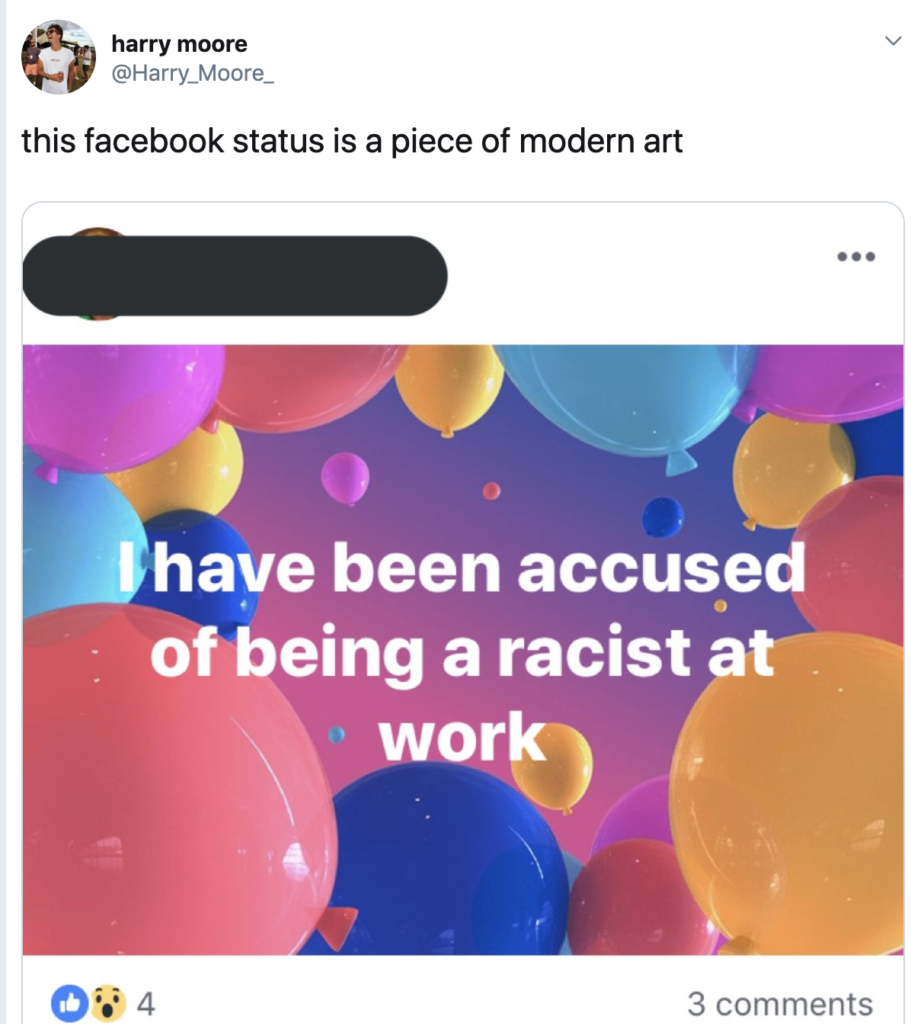 balloon - harry moore Moore this facebook status is a piece of modern art Thave been accused of being a racist at work 04 3