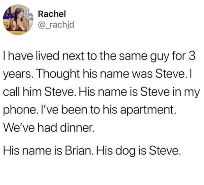 collective bargaining slideshare - Rachel Thave lived next to the same guy for 3 years. Thought his name was Steve. | call him Steve. His name is Steve in my phone. I've been to his apartment. We've had dinner. His name is Brian. His dog is Steve.