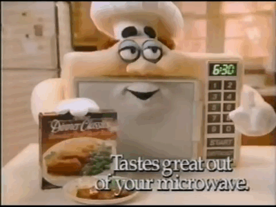 tv dinner gif - 630 Tastes great out or your microwave,