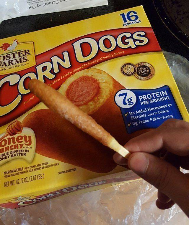 Laughter - Joy bulues ou Corn Dogs Aster bewCrunchy Batter amily Owned Since 1939 E chicken Franks Dipped in HoneyCrun Porn Dogs Plum og Protein Per Serving No Added Hormones or Steroids Used in Chicken Og Trans Fat Per Serving oney Unch Su Jble Dipped In