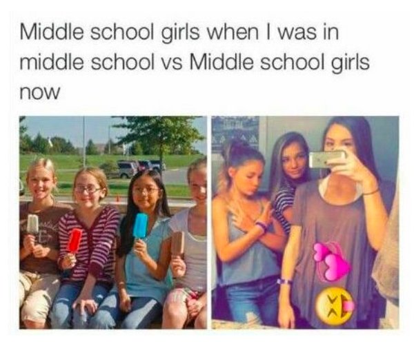 middle school girls 2017 - Middle school girls when I was in middle school vs Middle school girls now