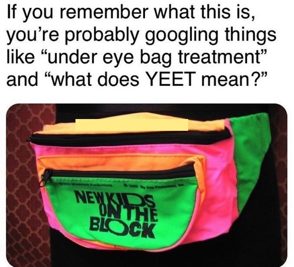 new kids on the block - If you remember what this is, you're probably googling things under eye bag treatment and what does Yeet mean?" New Kids Nthe Block