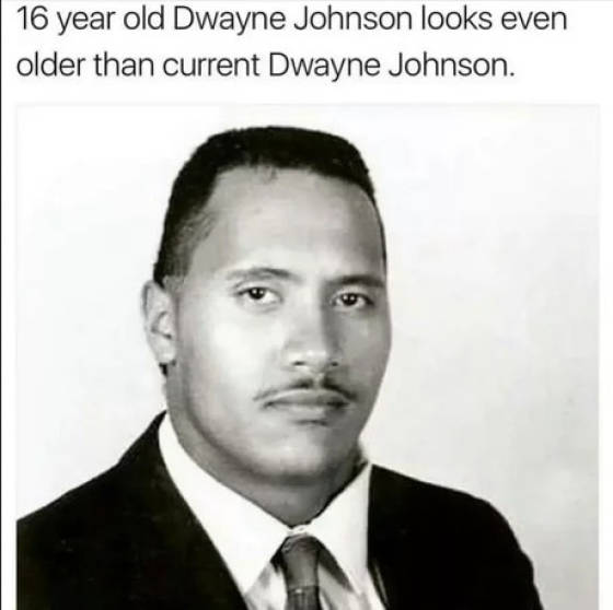 dwayne johnson high school - 16 year old Dwayne Johnson looks even older than current Dwayne Johnson.