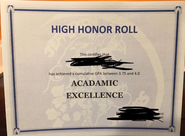certificate of honour png - High Honor Roll This certifies that has achieved a cumulative Gpa between 3.75 and 4.0 Acadamic Excellence Ar