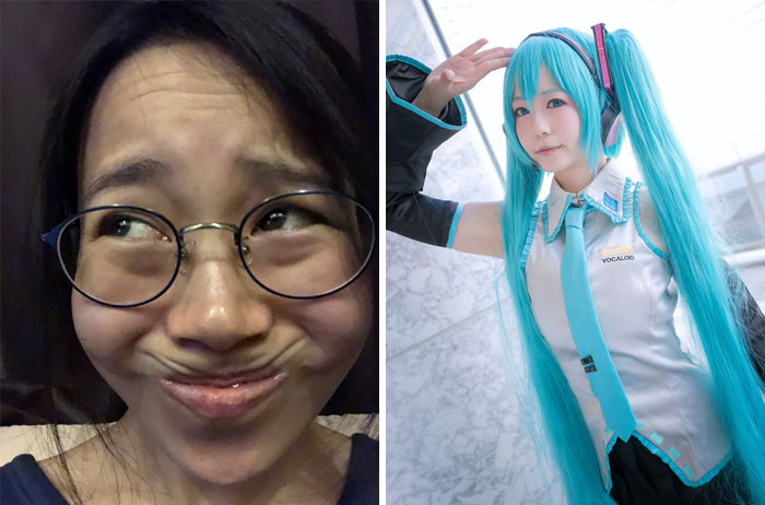 cosplay before and after
