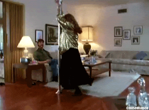 funny pole dance gif -