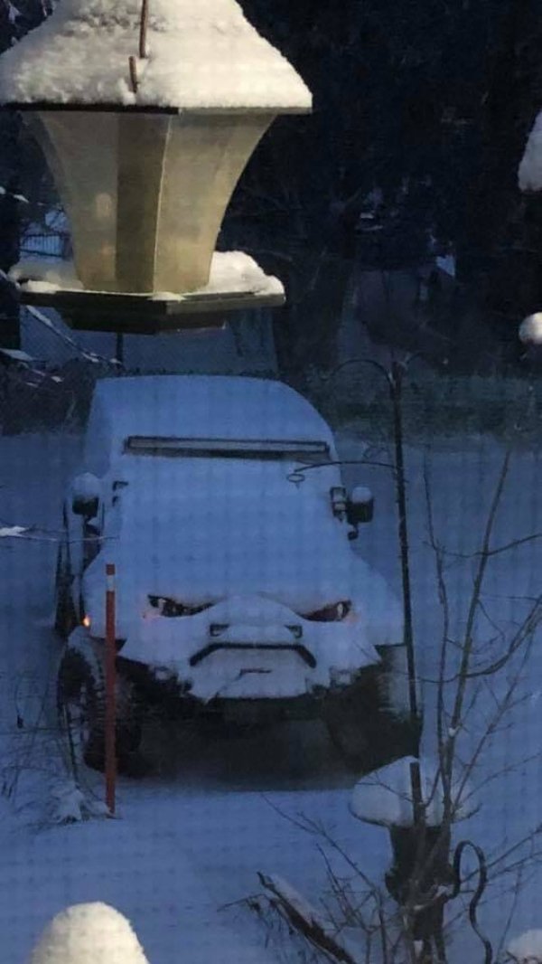 angry snow jeep