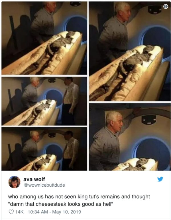 king tut - ava wolf who among us has not seen king tut's remains and thought "damn that cheesesteak looks good as hell" 14K