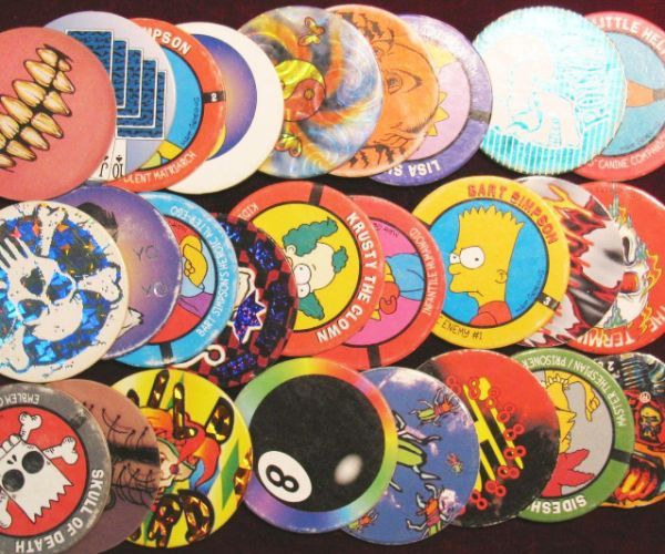 pogs and slammers - Of Deat Sidesh Skull Emblex # Ne The Lo Krusty Matarok Lisas Pson