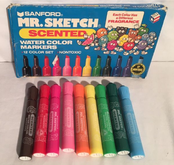 mr sketch markers 1990s - Sanford Mr.Sketch Scented Each Color Has a Different Fragrance 72 Va Water Color Markers 12 Color Set Nontoxic Montoxic Water Color Scented Nr Sreten Water Color Scented Per. Sretch Sciented 339