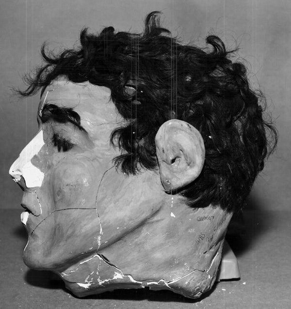 This is one of the paper mache heads used in the 1962 Alcatraz escape attempt by Frank Morris, and John and Clarence Anglin. It was used to trick guards into thinking that they were still asleep in bed while they were climbing through the walls and into the history books. 