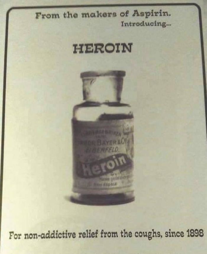 bayer heroin - From the makers of Aspirin. Introducing.. Heroin Dr Bayerics Perfeld heroin For nonaddictive relief from the coughs, since 1898