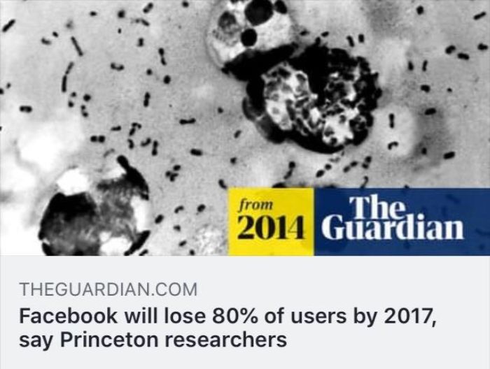 bubonic plague - from 2014 Guardian Theguardian.Com Facebook will lose 80% of users by 2017, say Princeton researchers