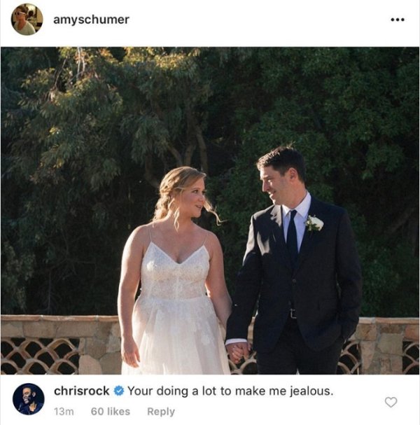 amy schumer wedding - amyschumer chrisrock Your doing a lot to make me jealous.