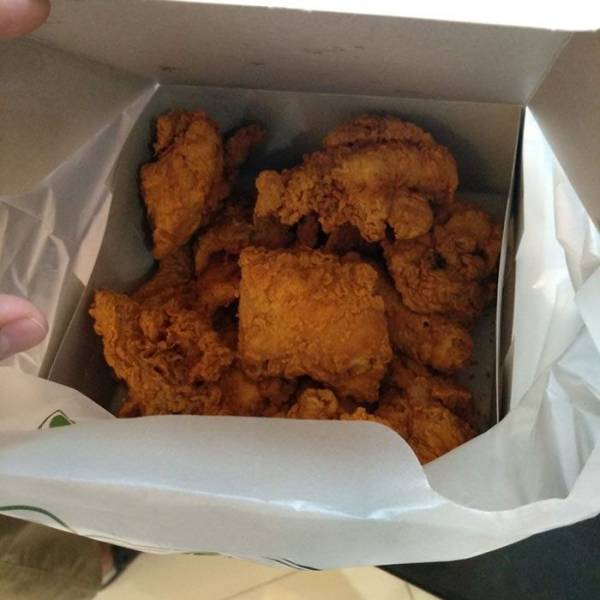 guy buys all the fried chicken