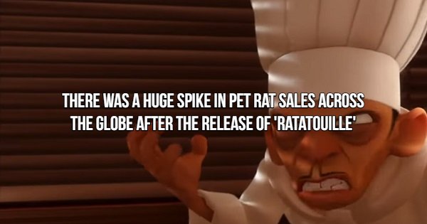 Movie Fact that says - There Was A Huge Spike In Pet Rat Sales Across The Globe After The Release Of