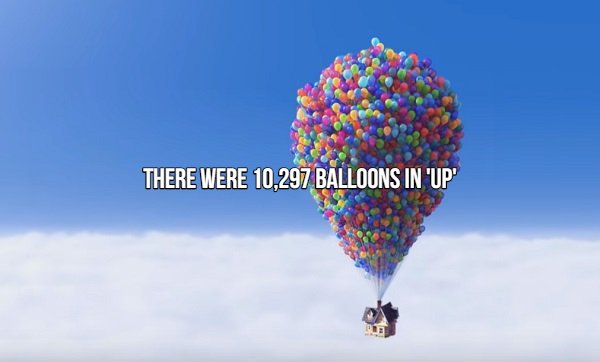 Movie Fact that says up balloons - There Were 10,297 Balloons In 'Up'