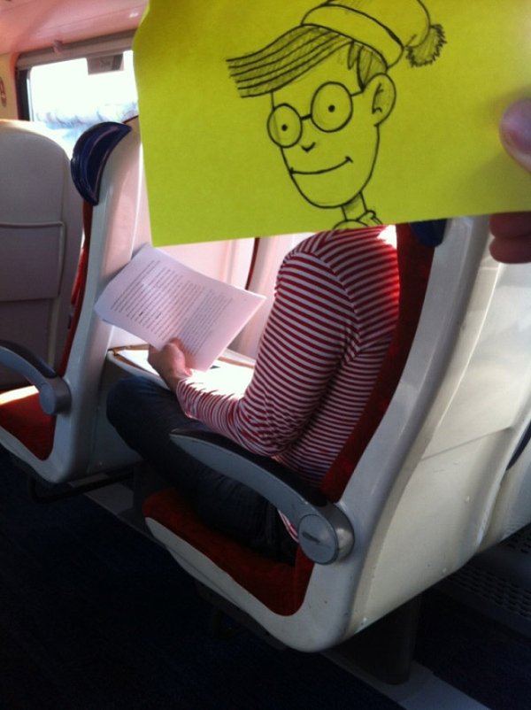 train funny drawings -