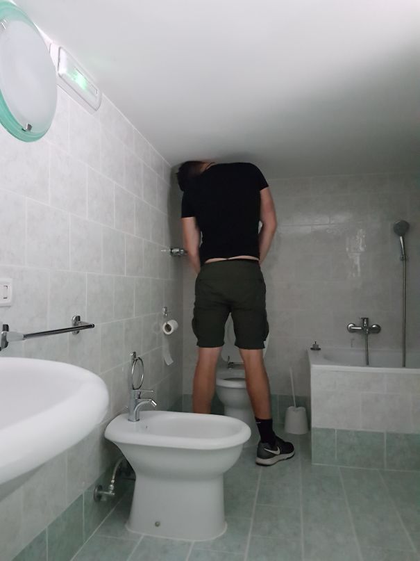 tall man peeing