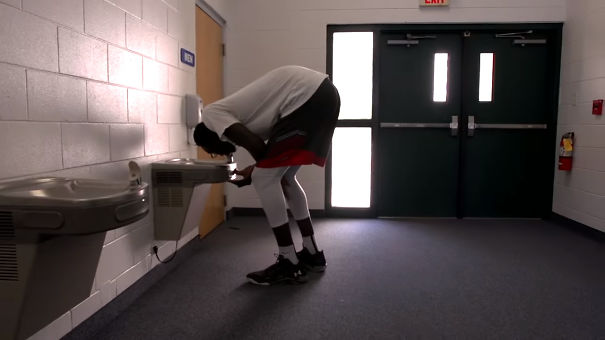 tacko fall water fountain