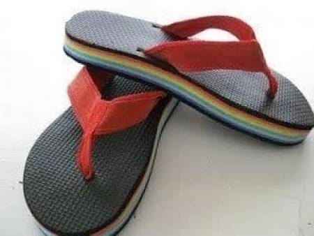 nostalgia - 1980s rainbow flip flops