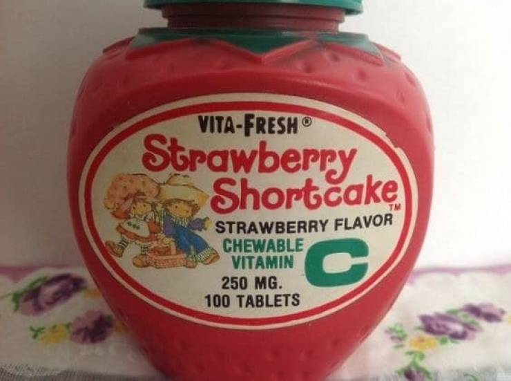 nostalgia - condiment - VitaFresh Strawberry. Shortcake Strawberry Flavor Chewable Vitamin 250 Mg. 100 Tablets