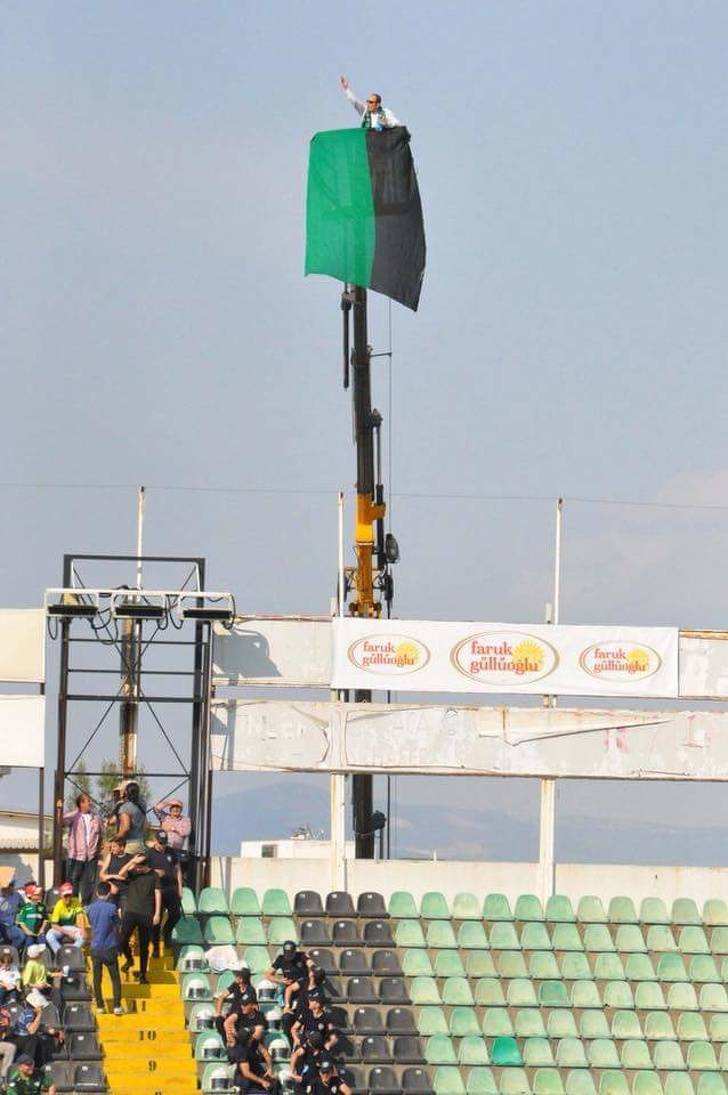 He got banned from the stadium so he rented a crane.