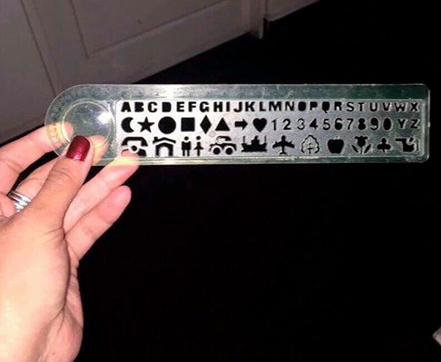 a kids ruler with shapes and numbers