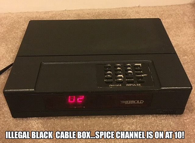 Jerrold Impulse Illegal Black Cable Box...Spice Channel Is On At 10!