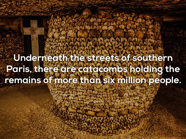 things to do in paris catacombs - Underneath the streets of southern Paris, there are catacombs holding the remains of more than six million people.