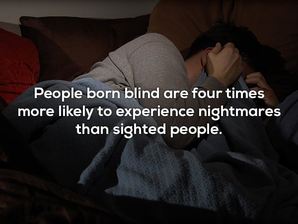 photo caption - People born blind are four times more ly to experience nightmares than sighted people.