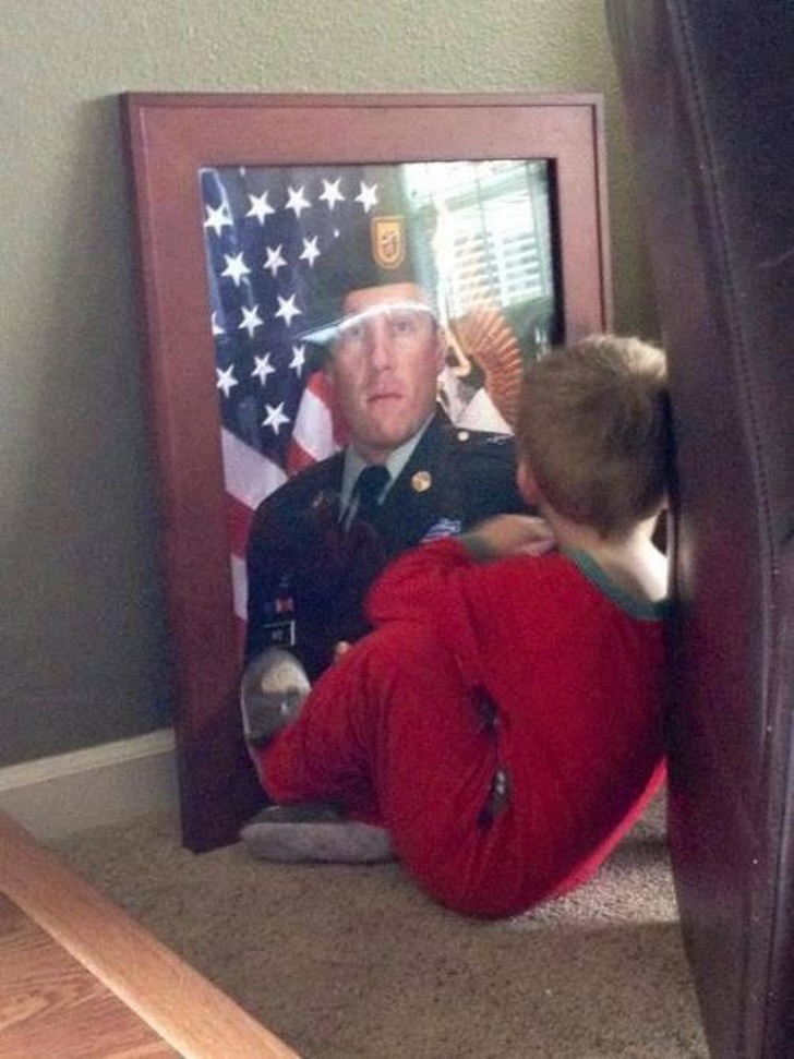 A boy spends time with daddy who got killed in Afghanistan.