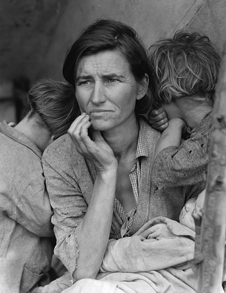 A refugee mother during the 1930's.