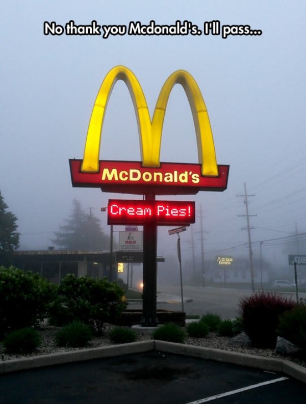 No thank you Mcdonalds. I pass. McDonald's Cream Pies!
