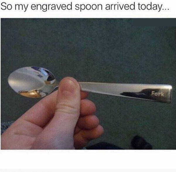 angle - So my engraved spoon arrived today... Fork