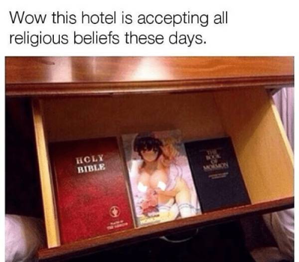 book - Wow this hotel is accepting all religious beliefs these days. Hcly Bible