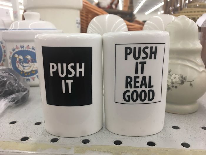 thrift store find coffee cup - Push Push It Real Good