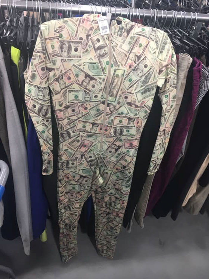 thrift store find money leggings