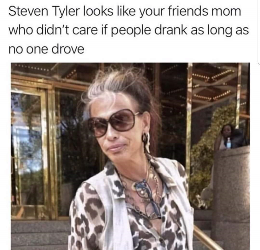 steven tyler grandma - Steven Tyler looks your friends mom who didn't care if people drank as long as no one drove