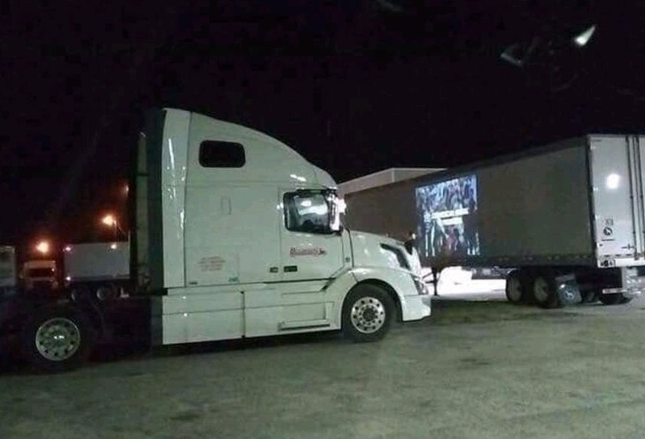 trucker watching trailer
